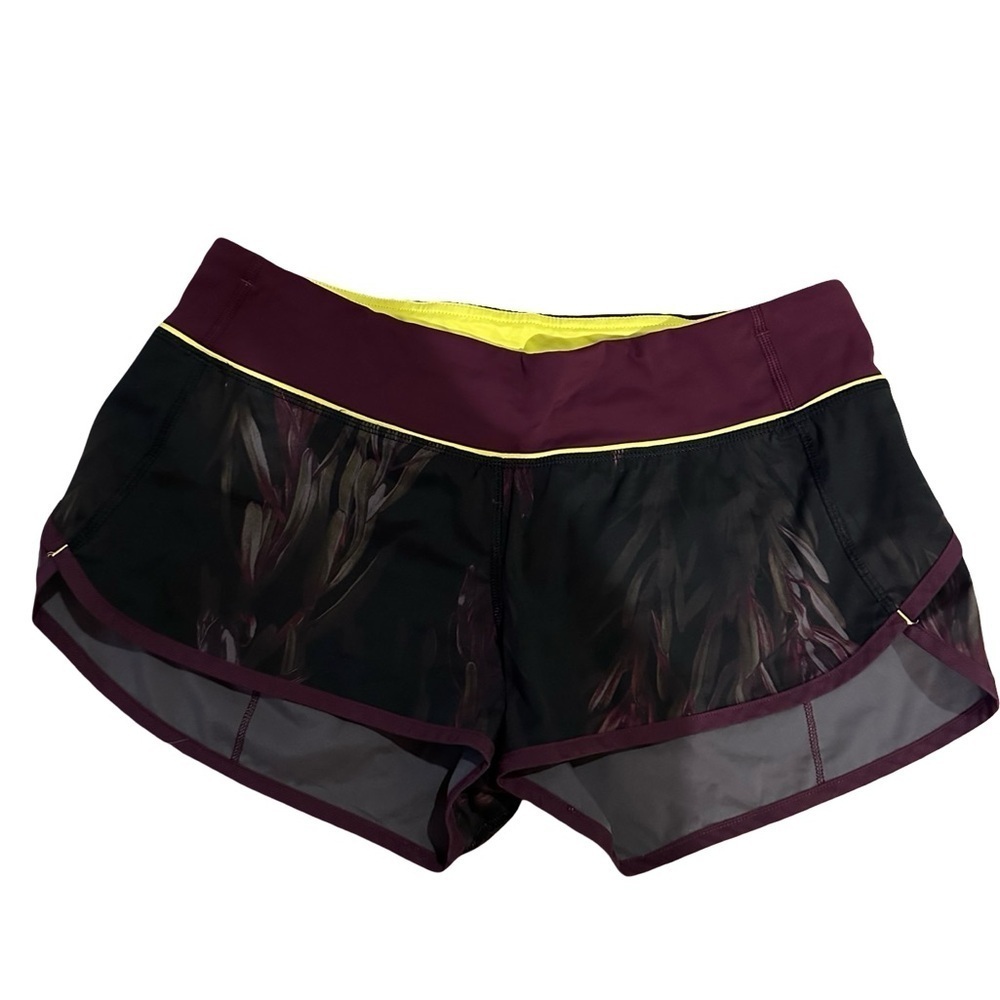 lululemon athletica Women's Black and Purple Athletic Shorts - Picture 3 of 6